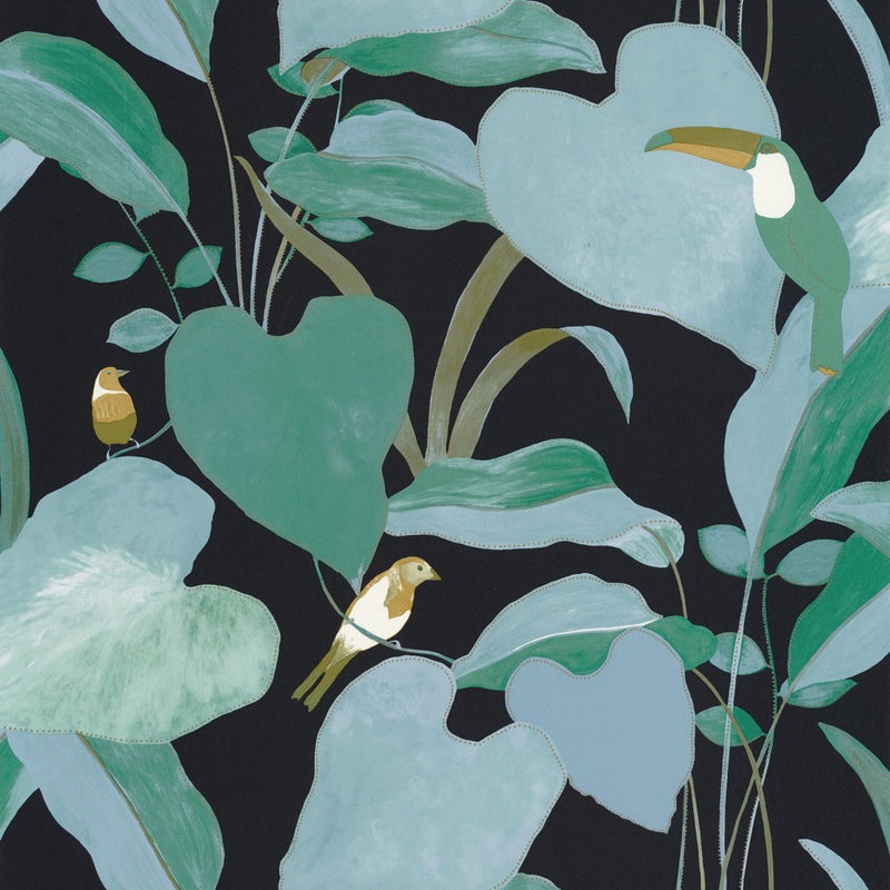 OYS101427922cd Gorgeous watercolour leaves and birds on a matt finish background. Paste the wall designer wallpaper. ***PLEASE NOTE: This wallpaper is a special order product and therefore delivery will take approx. 10 working days.