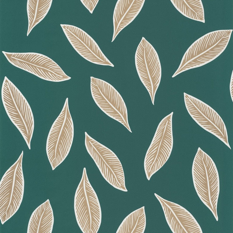 OYS101447802cd Stunning soft metallic gold leaf on a beautiful matt emerald green background. Paste the wall designer wallpaper. ***PLEASE NOTE: This wallpaper is a special order product and therefore delivery will take approx. 10 working days.