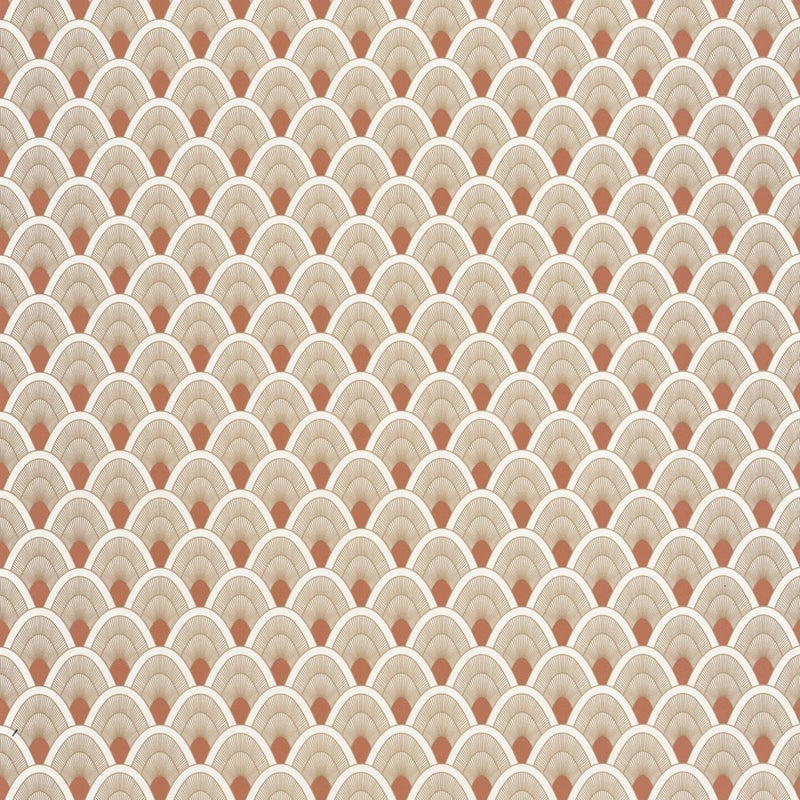 OYS101453131cd Beautiful metallic fan design with gold and terracotta. Paste the wall designer wallpaper. ***PLEASE NOTE: This wallpaper is a special order product and therefore delivery will take approx. 10 working days.