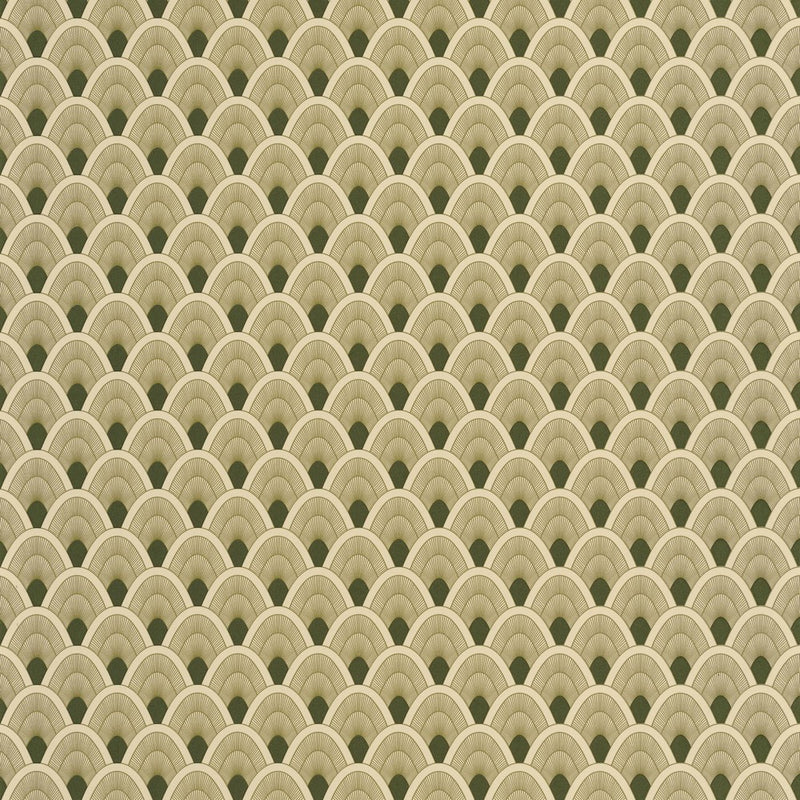 OYS101457212cd Beautiful metallic fan design with gold and emerald green . Paste the wall designer wallpaper. ***PLEASE NOTE: This wallpaper is a special order product and therefore delivery will take approx. 10 working days.