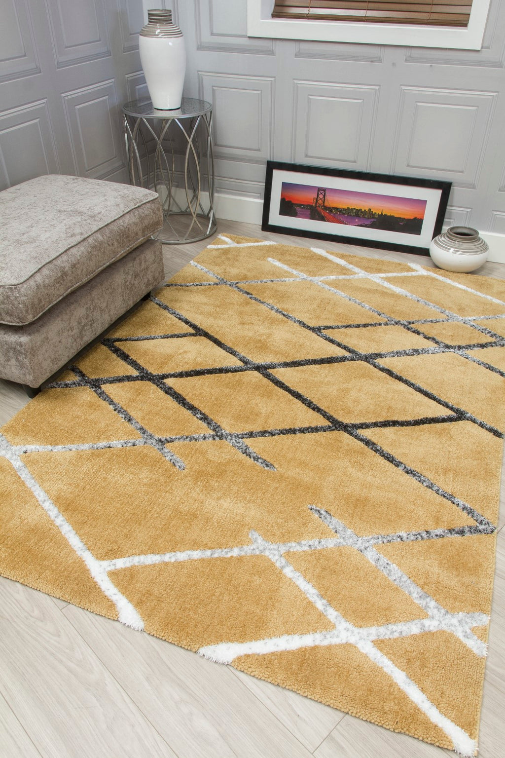 Synergy Connec Ochre Gorgeous ochre geometric rug.