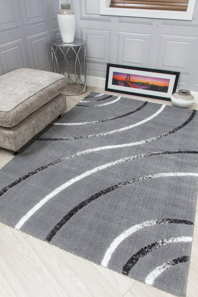 Radiance Grey Gorgeous modern grey geometric rug.