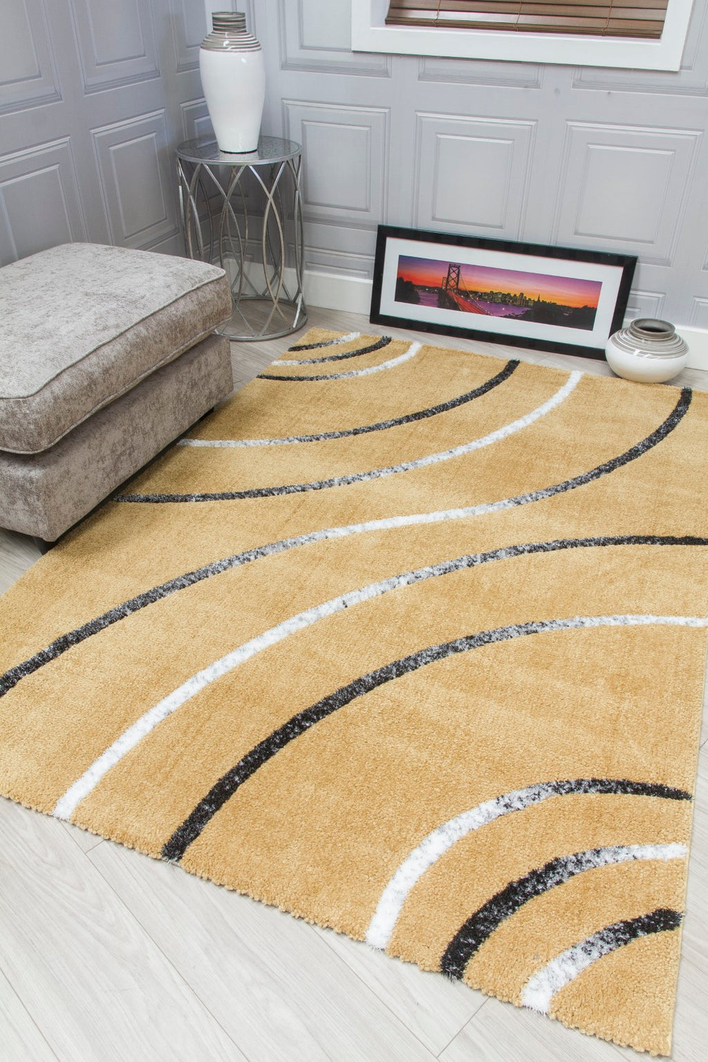 Radiance Ochre Gorgeous modern ochre geometric rug.