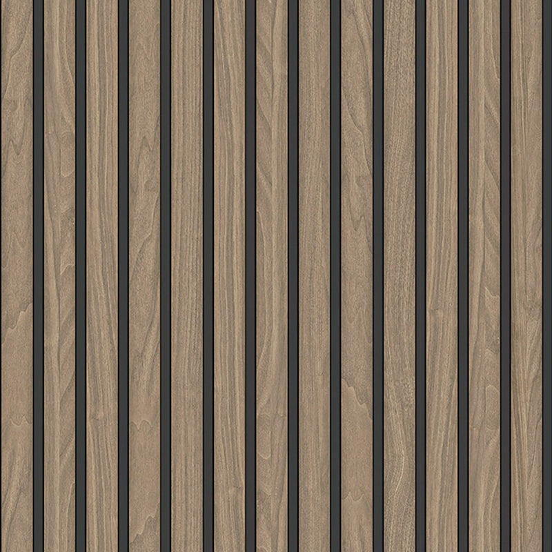 Vh291120B Fabulous wood slat effect in Walnut. Luxurious heavy weight vinyls.