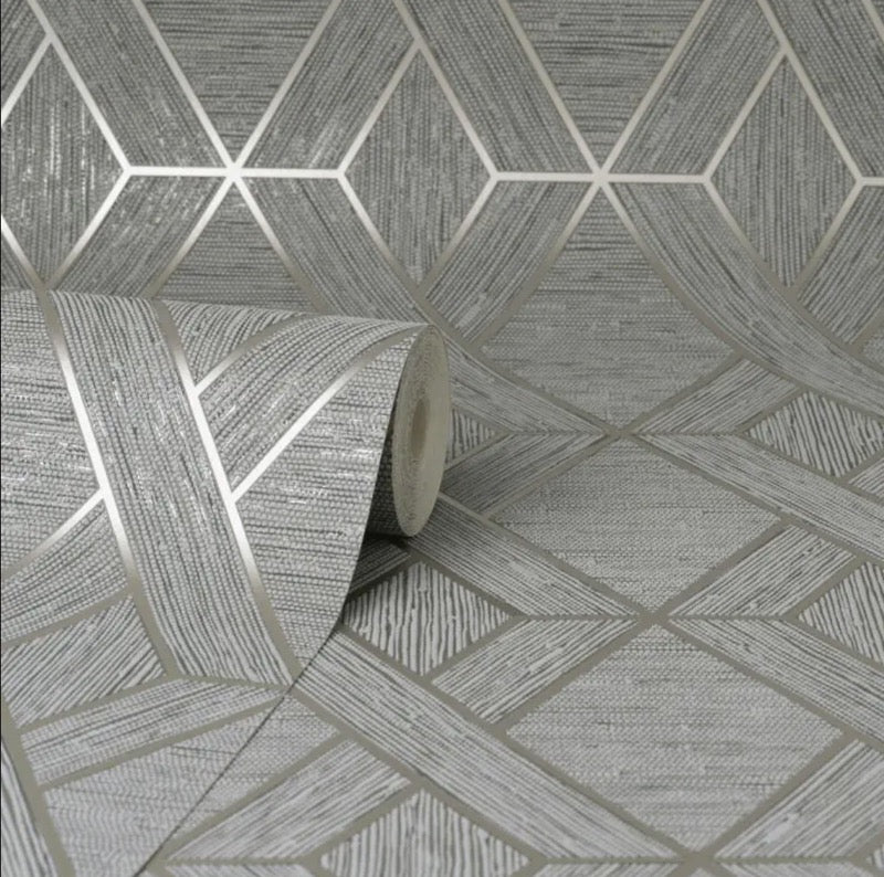 b4300152fd Fabulous and stylish diamond shaped geometric in grey with gorgeous metallic detail.
