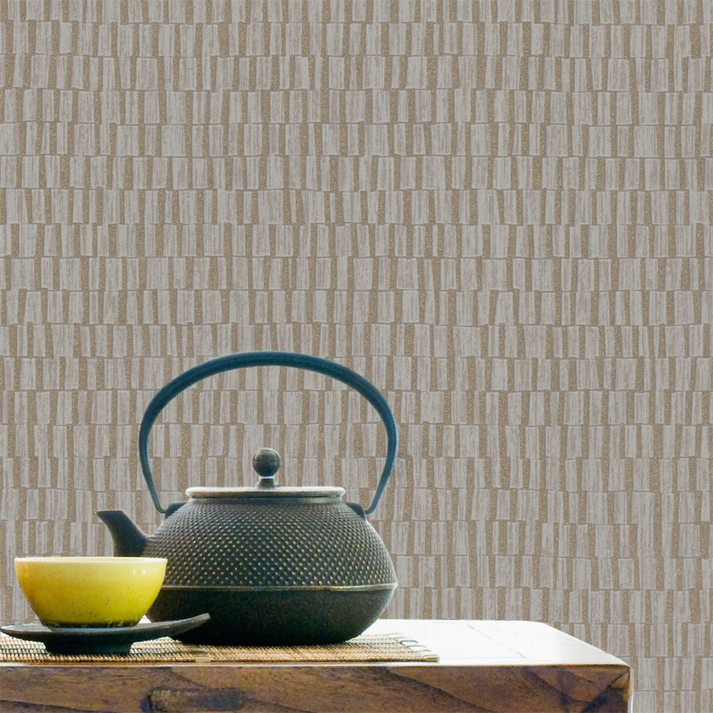 b513313b Modern textured design in mocha set on a gold glitter background.