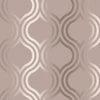 w27588871r Beautiful and modern geometric in blush pink and rose gold on stunning metallized wallpaper.