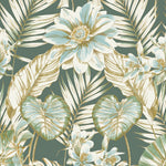 wa6105503g Beautiful wild lilies design in stylish green tones.