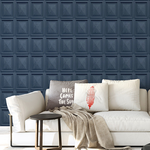 n63177944e Beautiful navy panel effect with marble detail. Paste the wall.