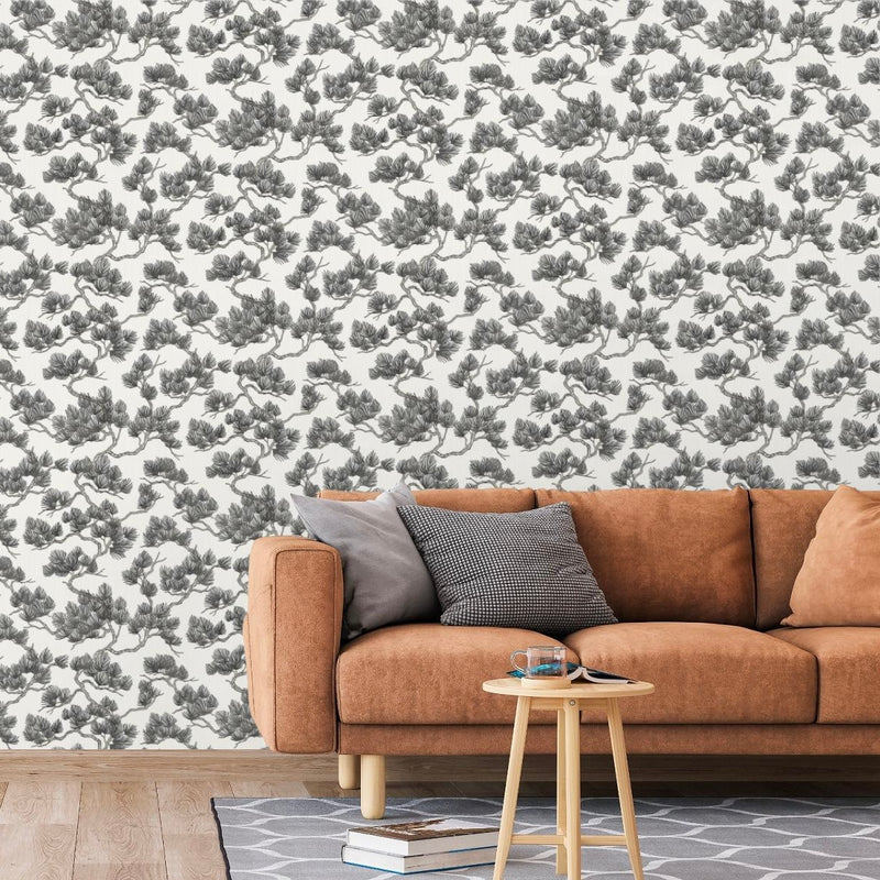 nvwf12100014di Beautiful Japanese style trail in black and white on gorgeous paste the wall vinyl.