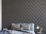 nv12000066di Gorgeous paste the wall trellis in black and gold on a heavyweight vinyl.