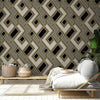 n17722503g Fabulous funky abstract geometric in cream, black and gold. Paste the wall vinyl.