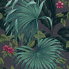 W5440045b Fabulous textured paradise leaf design in lush green and charcoal.