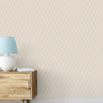 nvgr32222302di This stylish 3D stitched cube geometric in cream seamlessly blends cube designs in a geometric pattern, giving the refined look of 3D cubes. Paste the wall vinyl. Easy to hang!