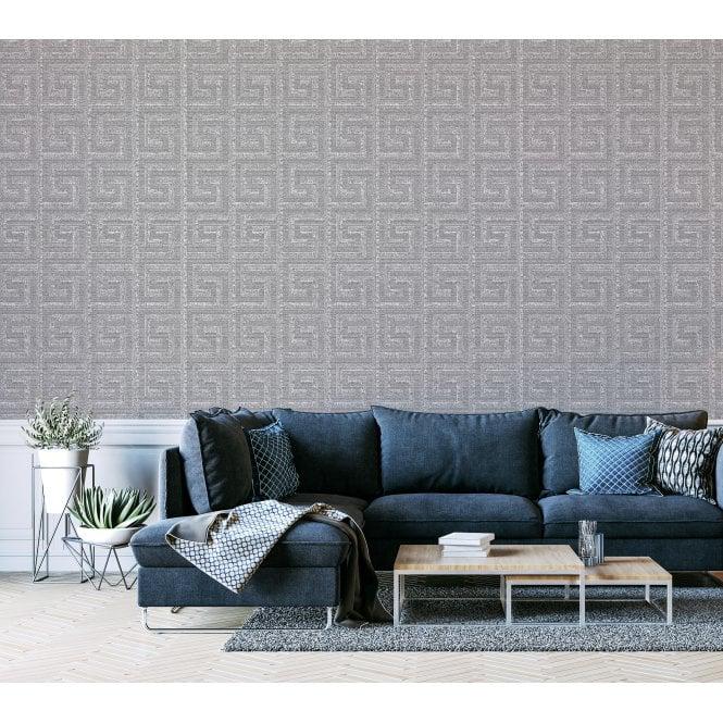 v29800102a Stunning foil vinyl with a greek key design. Perfect for a modern feature wall.