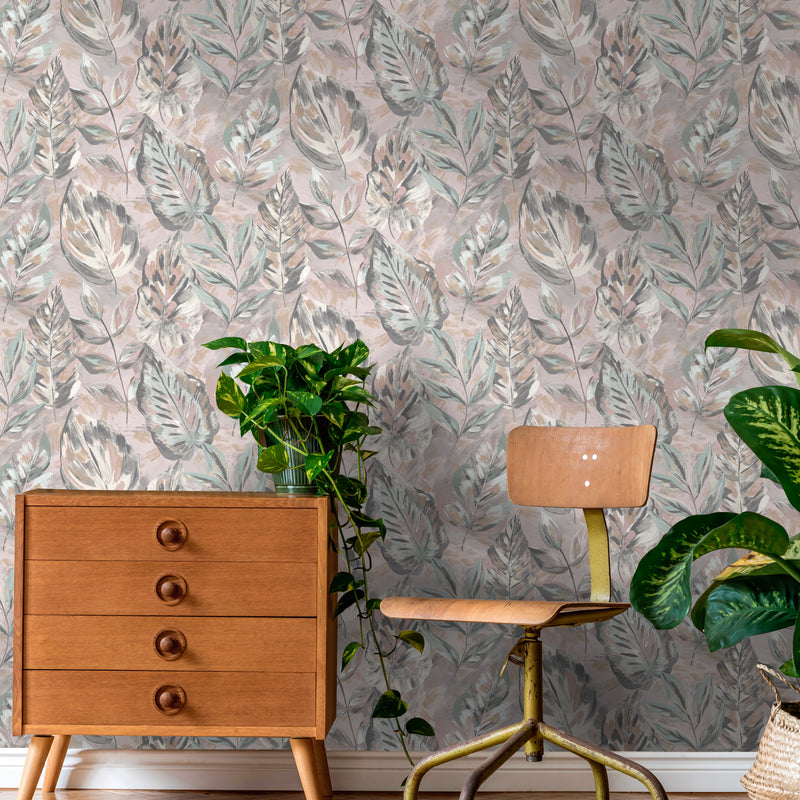 Nv3617713hd Beautiful ‘hand-painted’ effect leaf with gorgeous metallic detail. Fabulous paste the wall textured vinyl.