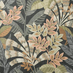 Wm170035c Beautiful textured wallpaper with a stunning leaf motif in charcoal, blush and olive tones.