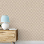 nvgr32233305di This stylish 3D stitched cube geometric in beige seamlessly blends cube designs in a geometric pattern, giving the refined look of 3D cubes. Paste the wall vinyl. Easy to hang!