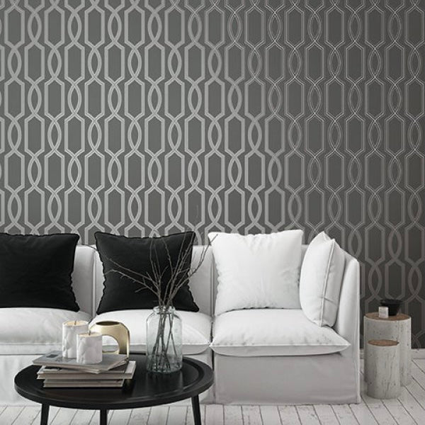 Nuk1100700pt Glamorous retro inspired geometric design in a stylish tone of grey with stunning glitter bead detail. Paste the wall.