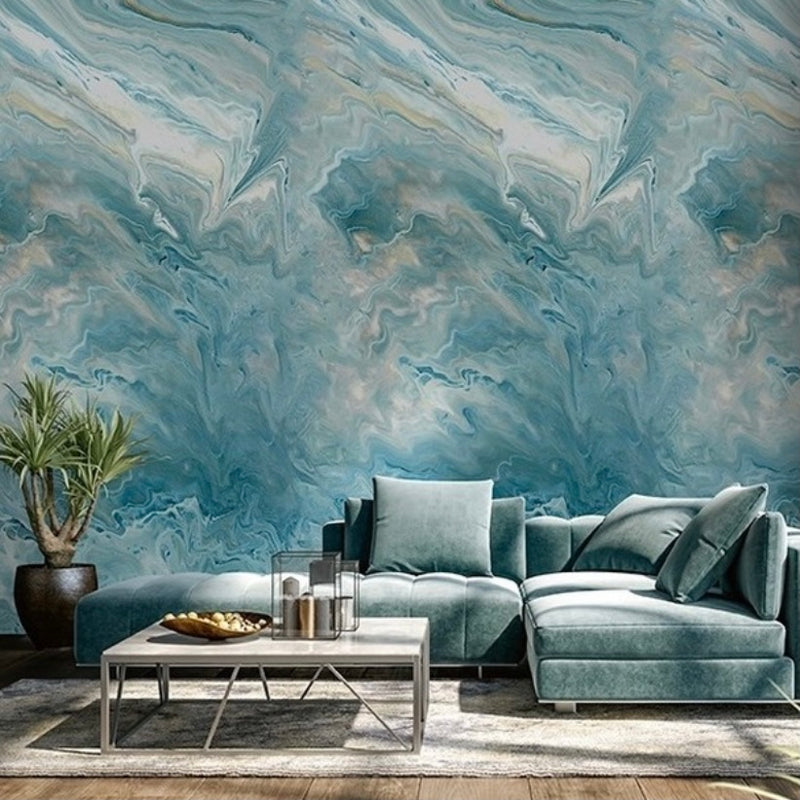 ma5477202g Create a eye-catching feature with this organic marble motif in tones of blue. Each roll is 3 unique strips. Paste the wall and easy to hang. *PLEASE NOTE: This wallpaper is a special order product and therefore please allow approx. 10 working days.