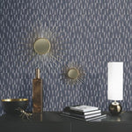 n100600137e Fabulous modern paste-the-wall geometric wallpaper with glitter detail in deep black.