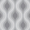 n100900810e Contemporary wave design in grey and silver on paste the wall blown vinyl.