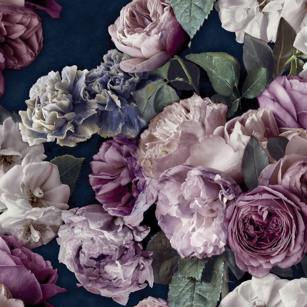 n15477707g Gorgeous large scale feature floral in fabulous purple and plum tones. Stunning paste the wall vinyl.
