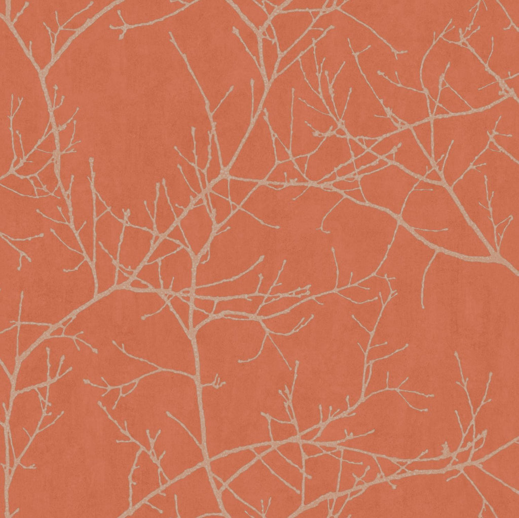 n16963107cd Natural twig in burnt orange. Supreme quality. Heavyweight matt vinyl. Paste the wall. ***PLEASE NOTE: This wallpaper is a special order product and therefore delivery will take approx. 10 working days.