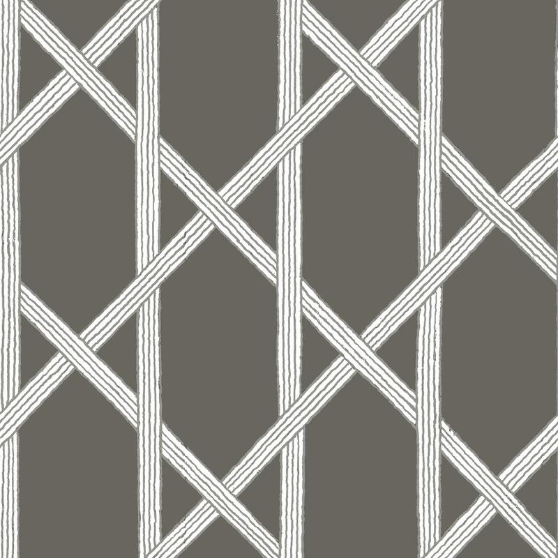 n2200421f Bold and dramatic feature, Black and while designer trellis effect wallpaper