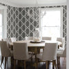 n2200421f Bold and dramatic feature, Black and while designer trellis effect wallpaper