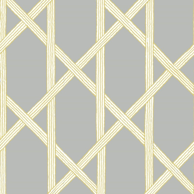 n2200423f Beautiful designer trellis in grey and yellow. Fabulous paste the wall product.