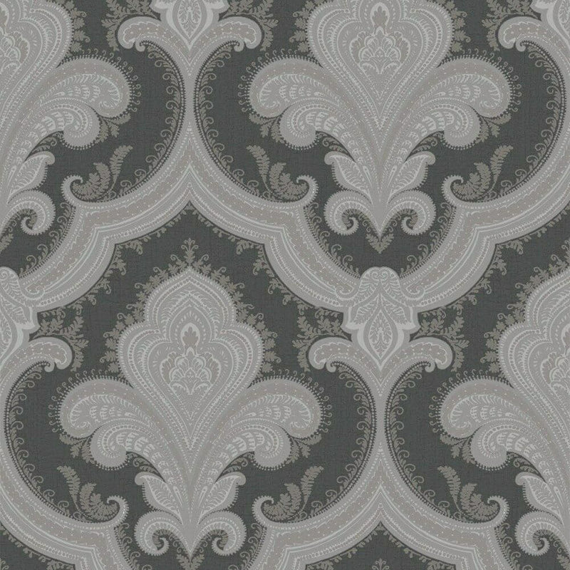 n51900945di Beautiful classic damask pattern with a modern twist in gorgeous charcoal tones. Heavy weight paste the wall vinyl.