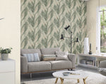 n52055057r Fabulous intertwining flowing leaf design in gorgeous green tones. Beautiful quality, easy to hang, paste the wall vinyl.