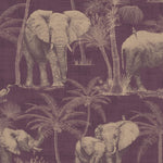 n61099701a Trendy elephant wallpaper in aubergine. Perfect for a unique feature wall. Paste the wall product.