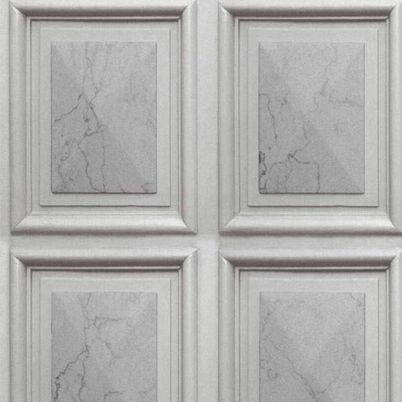 n63100910e Stylish and on trend panel effect with marble detail. Textured vinyl in soft grey. Paste the wall.