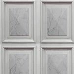 n63100910e Stylish and on trend panel effect with marble detail. Textured vinyl in soft grey. Paste the wall.