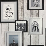 na2644201g Funky New York photo frames on a wooden planks background. Paste the wall vinyl.