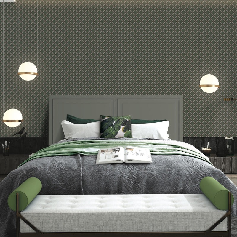 nft22155228d Beautiful stitched effect lattice geometric pattern. Luxurious paste the wall vinyl.