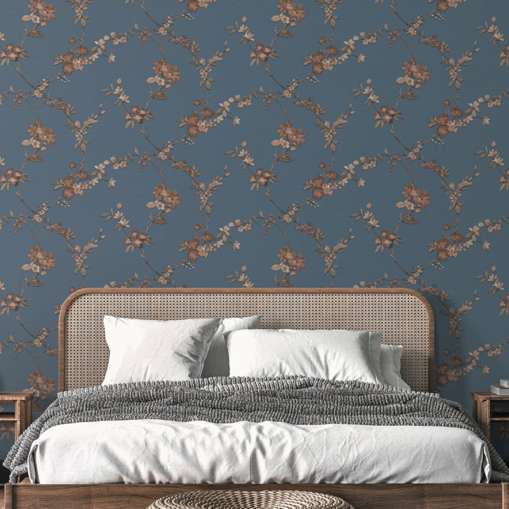nft22177215d Luxurious vintage style floral with a beautiful stitch effect. Beautiful paste the wall vinyl.