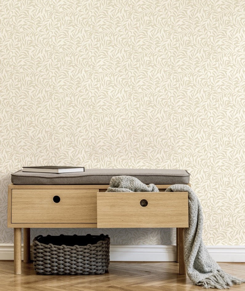 nm162268c Beautiful delicate leaf in soft cream. This fabulous design is taken from the archive collection, with designs dating from the past 100 years, reinvented to reflect contemporary tastes. Stunning paste the wall designer wallpaper.