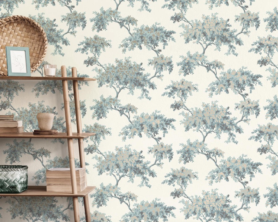 nm167773c Fabulous tree trail in teal. This fabulous design is taken from the archive collection, with designs dating from the past 100 years, reinvented to reflect contemporary tastes. Stunning paste the wall designer wallpaper.