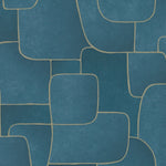 nmu317706g Fabulous and stylish abstract shapes in gorgeous blue and gold. High quality paste the wall vinyl.