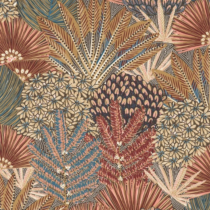 nmu331109g Fabulous multicolour leaf motif with gorgeous terracotta and brown tones . High quality paste the wall vinyl.