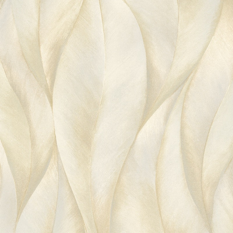 nv101664814e Beautiful elegant flowing leaf in soft gold. Paste the wall vinyl.