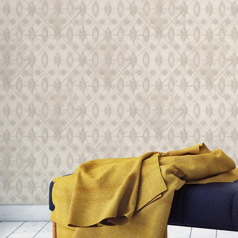 nv304405g Stylish and modern geometric tie-dye shibori design. Perfect for a feature wall. 'Easy hang' paste the wall, matt vinyl.