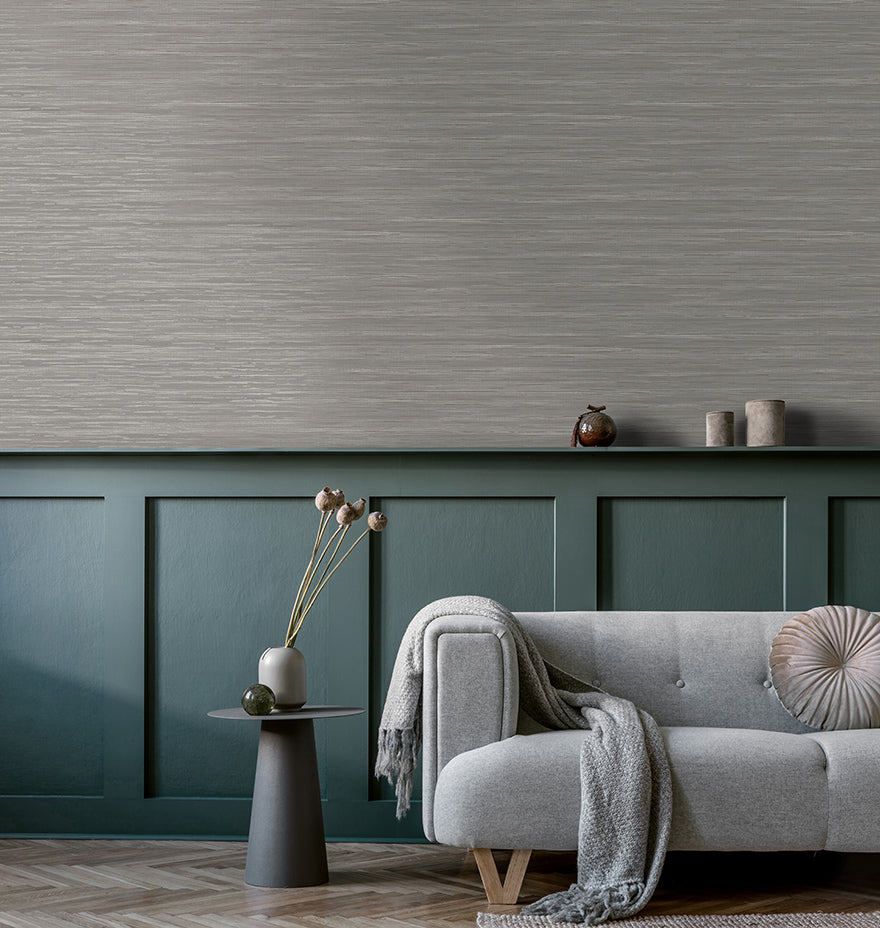 nv3600210h Fabulous embossed vinyl wallpaper featuring a gorgeous grasscloth design with subtle metallic highlights.
