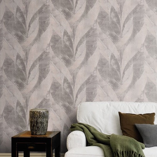 nv52000040r Fabulous intertwining flowing leaf design in gorgeous grey tones. Beautiful quality, easy to hang, paste the wall vinyl.