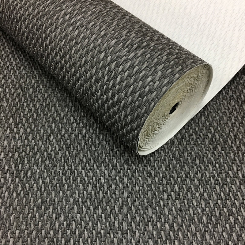 nv8800066di Fabulous deep engraved, woven grass cloth effect in charcoal black. Supreme quality, 'paste the wall' heavy vinyl is brilliantly easy to use, just paste the wall, hang and blade with no matching and great jointing, it is easy strippable yet fully washable