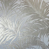 n90366201a Gold metallic foil palm leaf print on a contrasting matt cream background. Paste the wall.