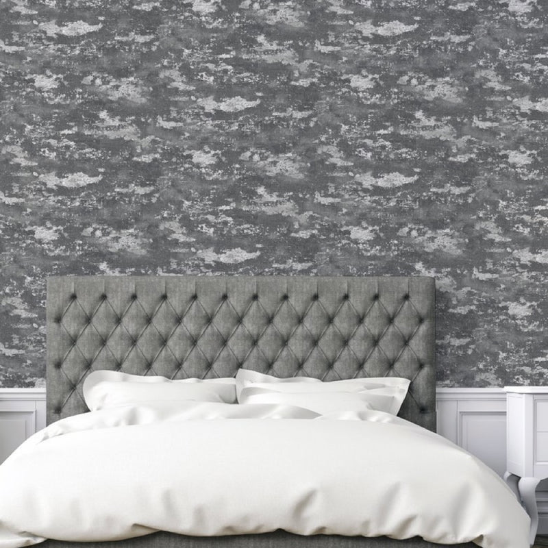 nvh29700601a Luxurious deep textured abstract marble effect in grey and silver. Heavy weight, paste the wall vinyl.